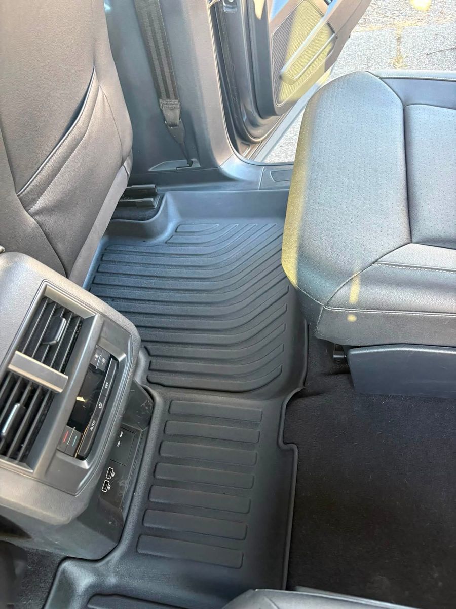 Cleaned all-weather floor mats and rear vents in a truck