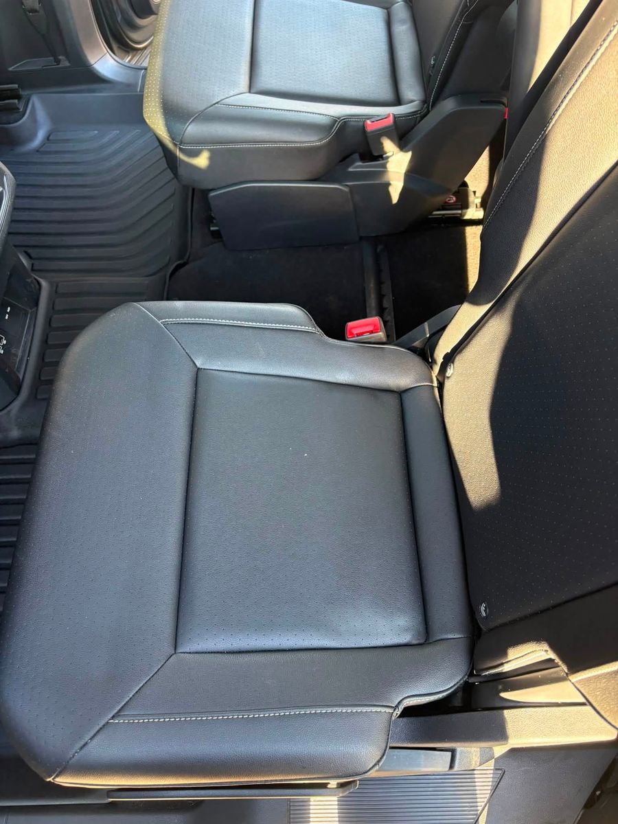 Detailed rear leather seats in a pickup truck